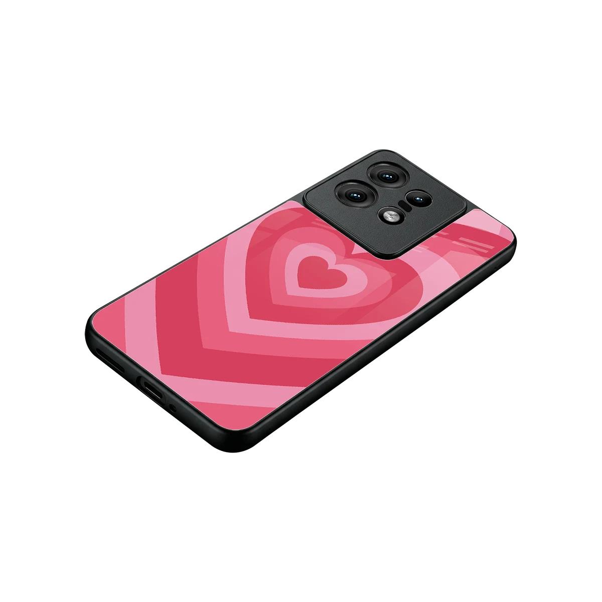 Y2K Pink Hearts stylish phone case for motorola edge 50 pro | glossy glass and slim fit