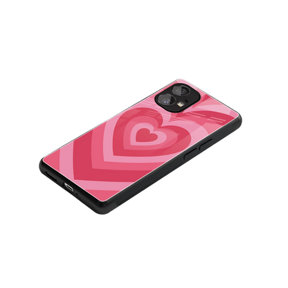 Y2K Pink Hearts stylish phone case for nothing phone 1 | glossy glass and slim fit
