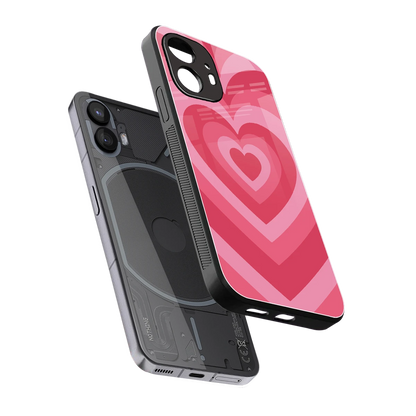 Y2K Pink Hearts sleek nothing phone 2 cover with tempered glass back and TPU edges