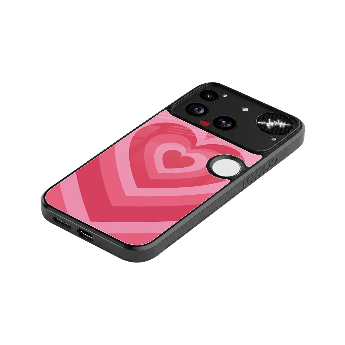 Y2K Pink Hearts stylish phone case for nothing phone 3 | glossy glass and slim fit