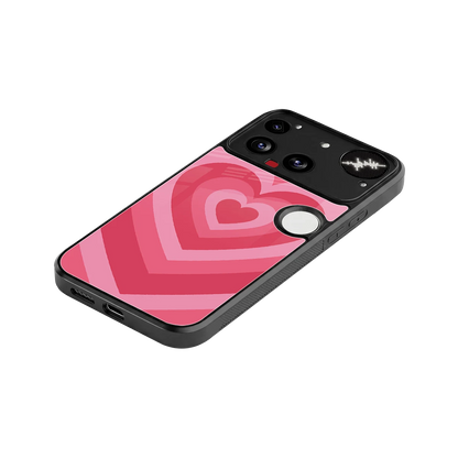 Y2K Pink Hearts stylish phone case for nothing phone 3 | glossy glass and slim fit