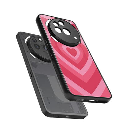 Y2K Pink Hearts sleek nothing phone 3a pro cover with tempered glass back and TPU edges