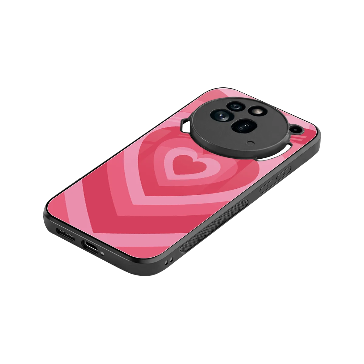 Y2K Pink Hearts stylish phone case for nothing phone 3a pro | glossy glass and slim fit