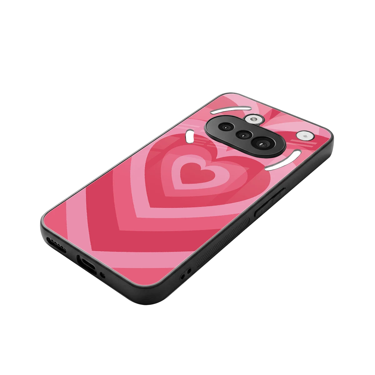 Y2K Pink Hearts stylish phone case for nothing phone 3a | glossy glass and slim fit