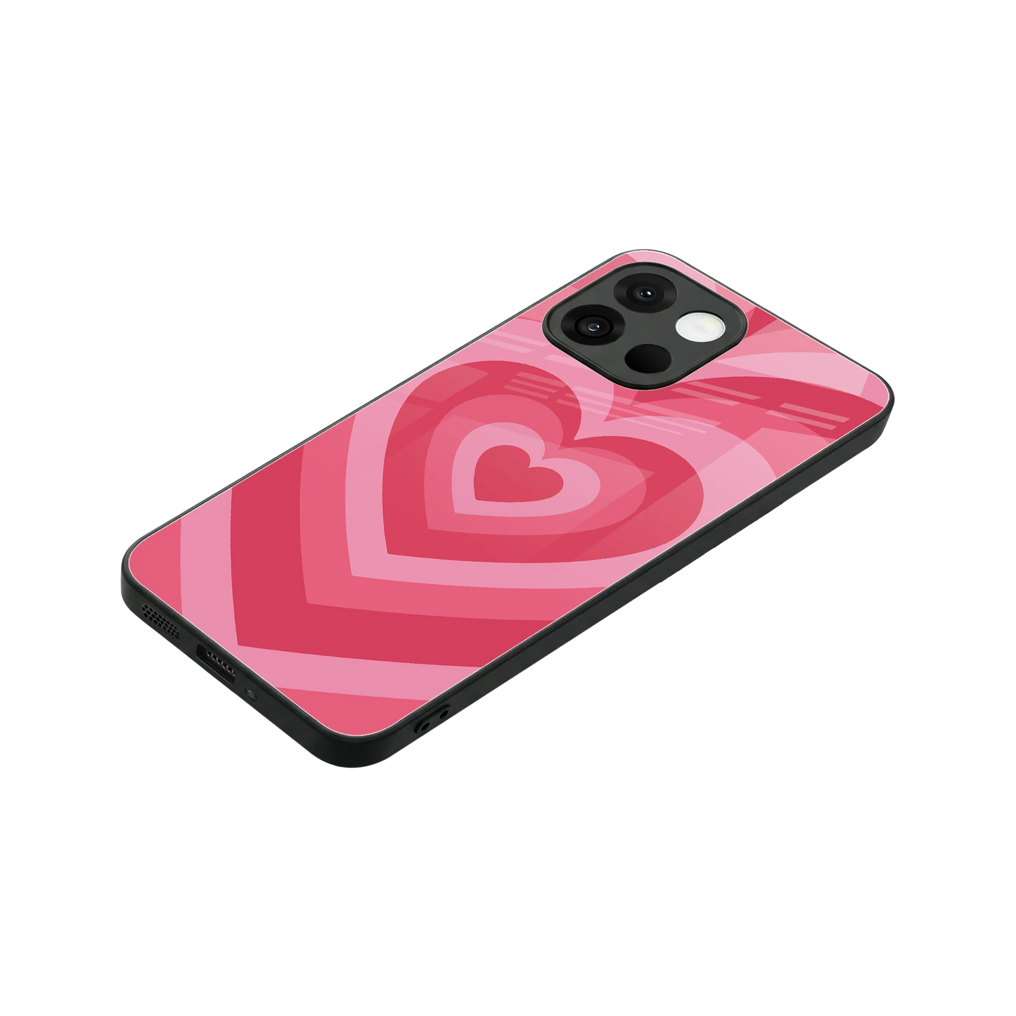 Y2K Pink Hearts stylish phone case for oneplus 13s | glossy glass and slim fit