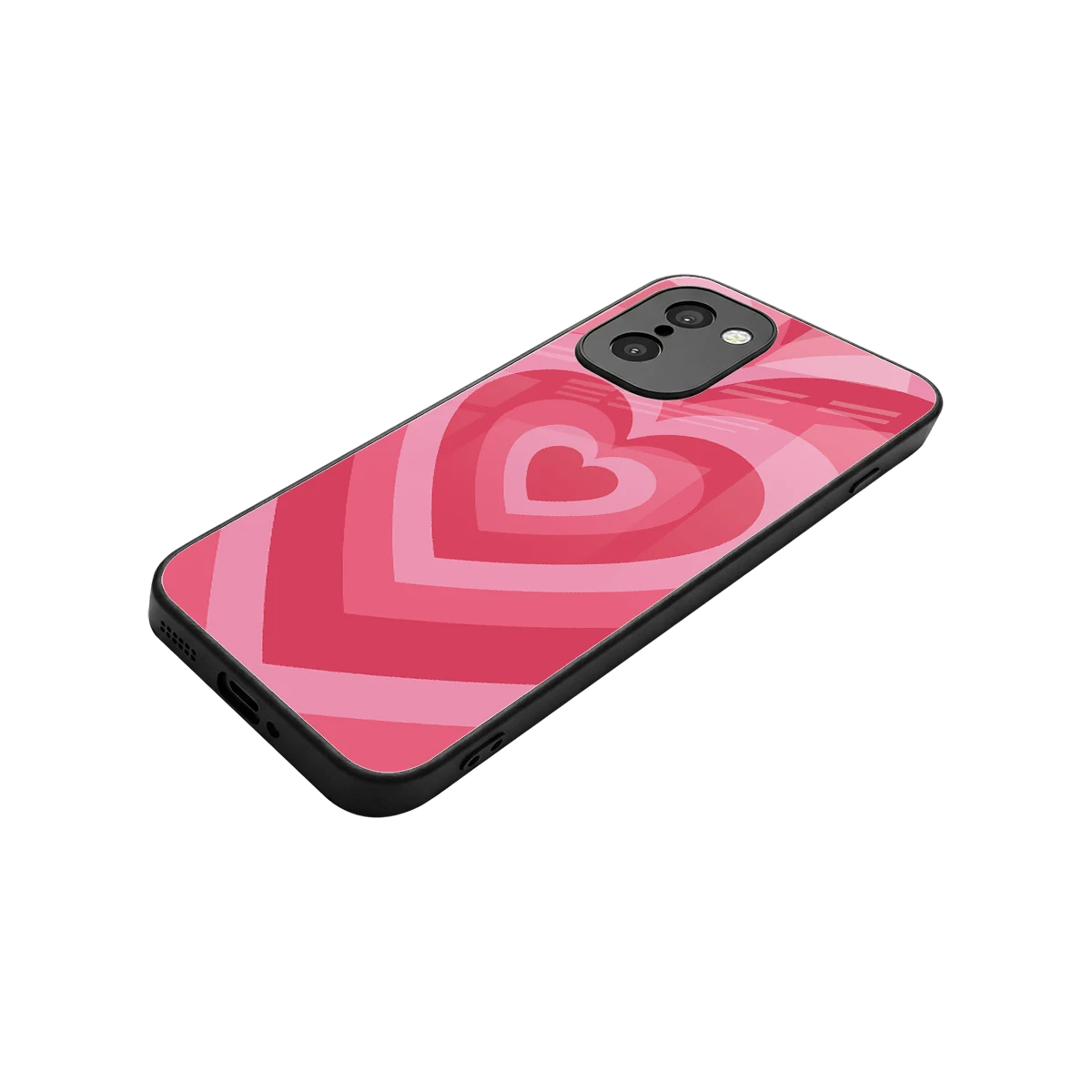 Y2K Pink Hearts stylish phone case for oneplus 15r | glossy glass and slim fit