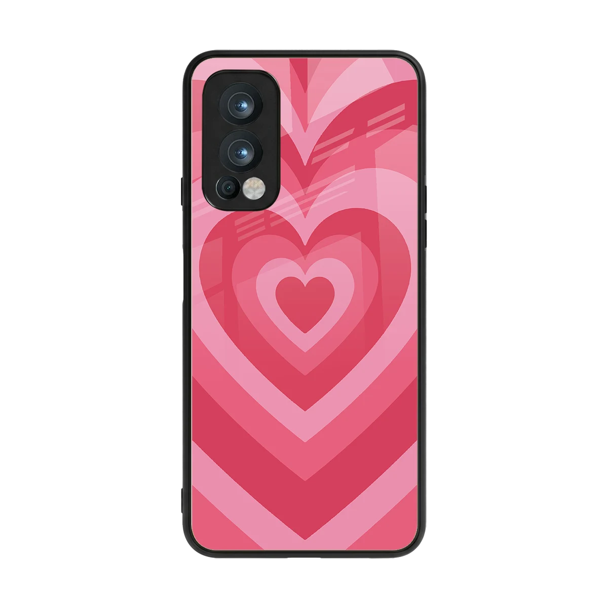 Y2K Pink Hearts back phone cover | glass case for oneplus nord 2