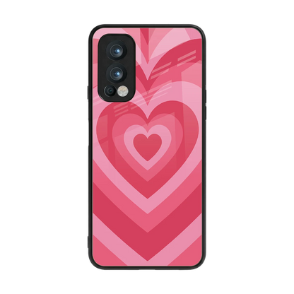 Y2K Pink Hearts back phone cover | glass case for oneplus nord 2