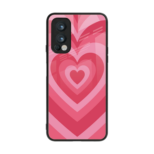 Y2K Pink Hearts back phone cover | glass case for oneplus nord 2