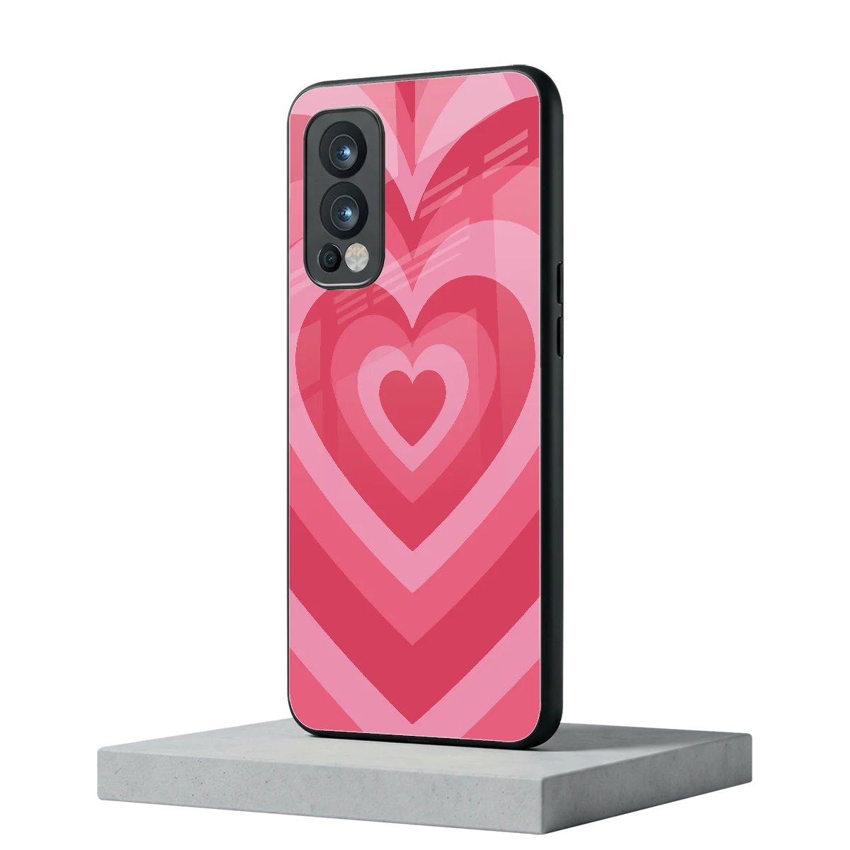 Y2K Pink Hearts oneplus nord 2 mobile cover | shockproof glass phone case