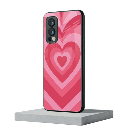 Y2K Pink Hearts oneplus nord 2 mobile cover | shockproof glass phone case