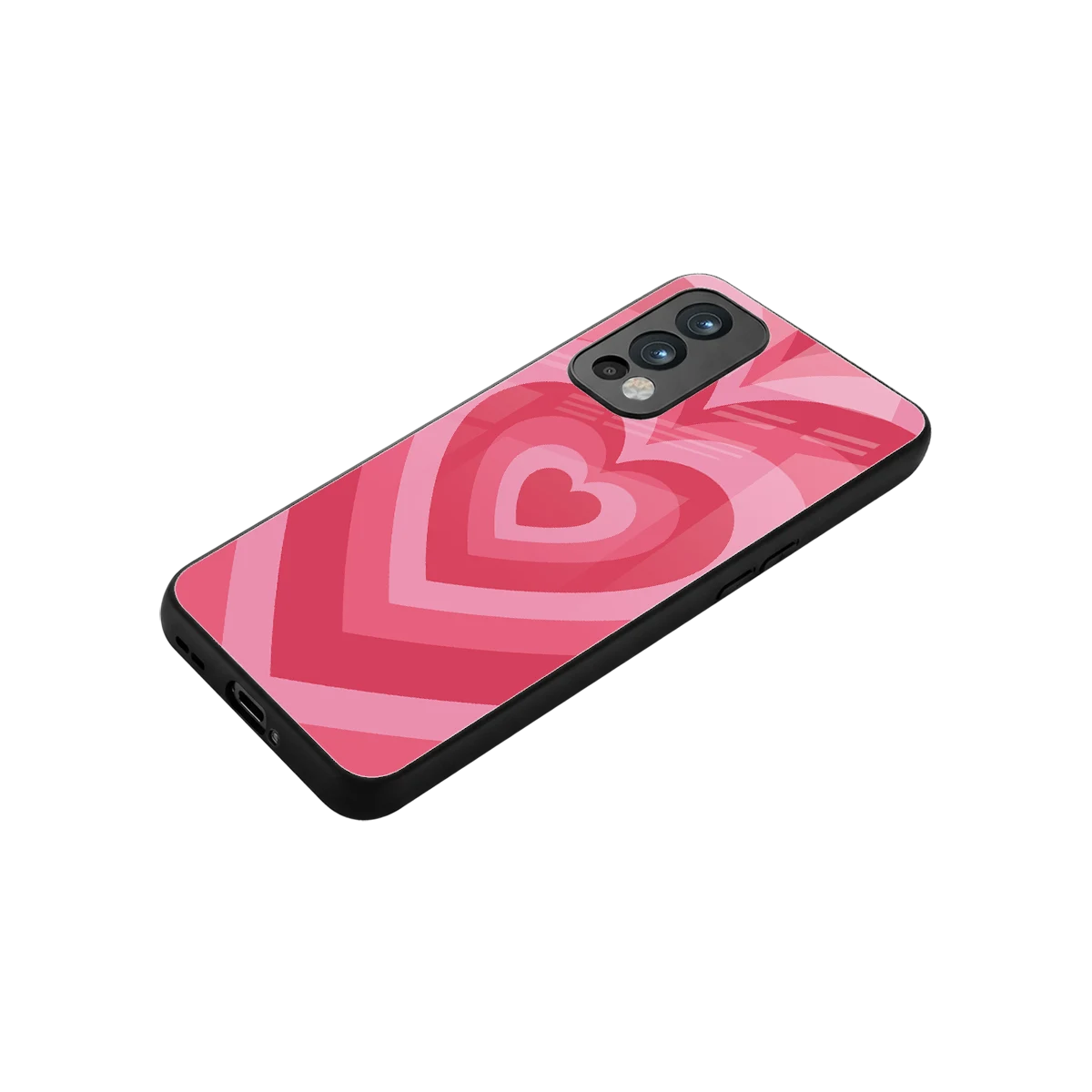 Y2K Pink Hearts stylish phone case for oneplus nord 2 | glossy glass and slim fit