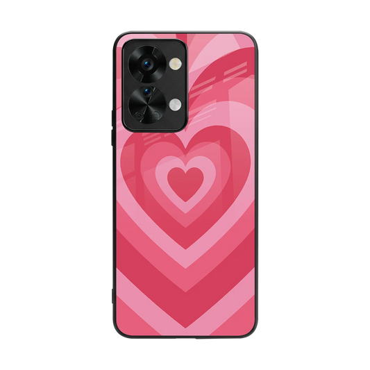 Y2K Pink Hearts back phone cover | glass case for oneplus nord 2t