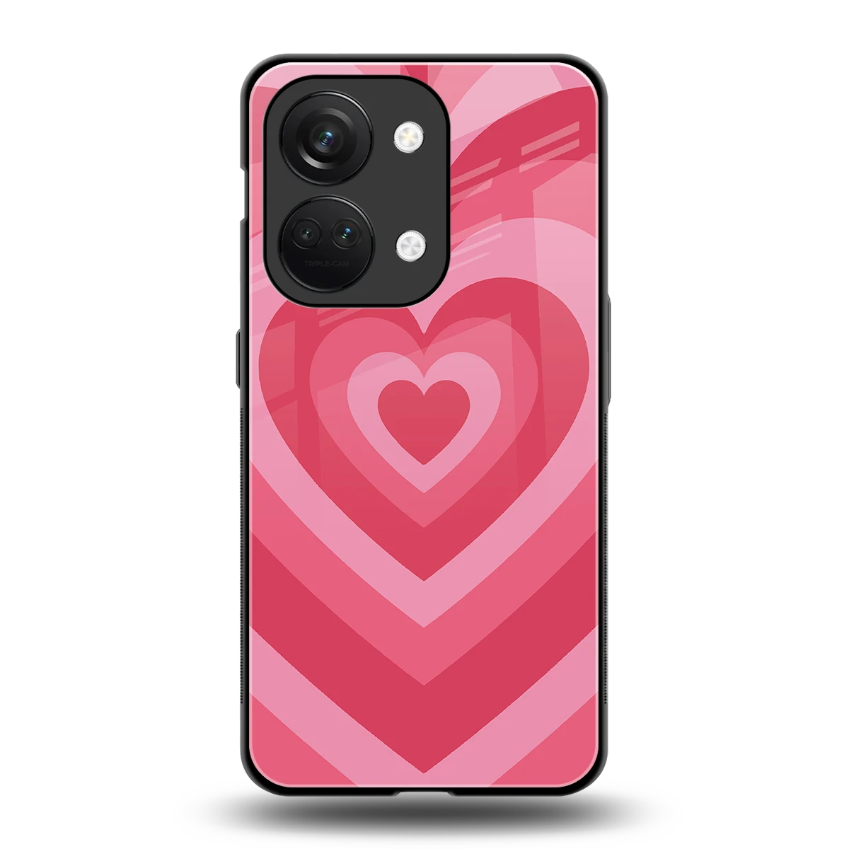 Y2K Pink Hearts back phone cover | glass case for oneplus nord 3