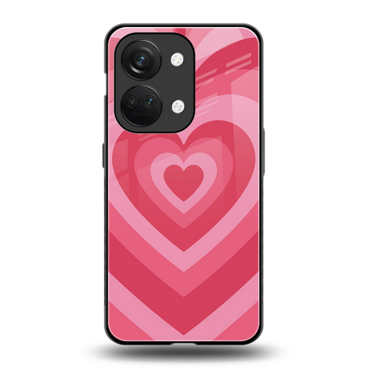 Y2K Pink Hearts back phone cover | glass case for oneplus nord 3