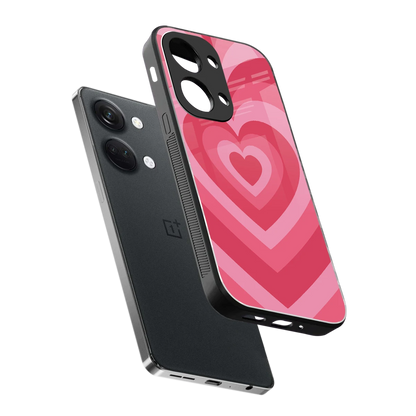Y2K Pink Hearts sleek oneplus nord 3 cover with tempered glass back and TPU edges