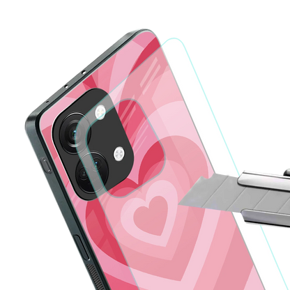 Y2K Pink Hearts stylish phone case for oneplus nord 3 | glossy glass and slim fit
