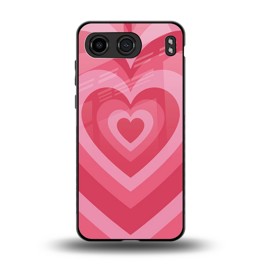 Y2K Pink Hearts back phone cover | glass case for oneplus nord 4