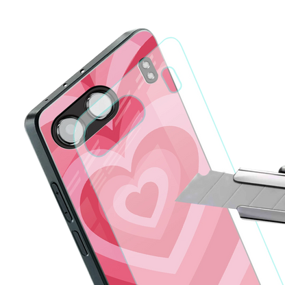 Y2K Pink Hearts stylish phone case for oneplus nord 4 | glossy glass and slim fit