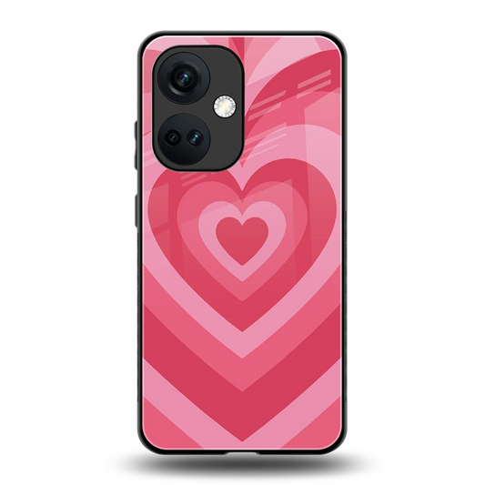 Y2K Pink Hearts back phone cover | glass case for oneplus nord ce 3