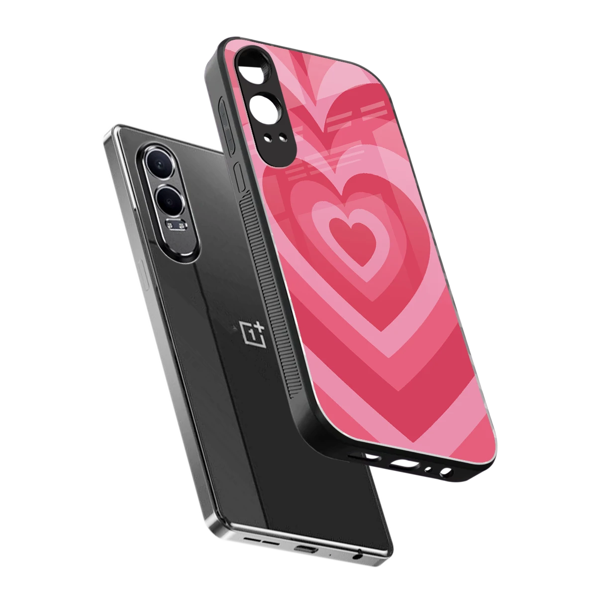 Y2K Pink Hearts sleek oneplus nord ce 4 lite cover with tempered glass back and TPU edges