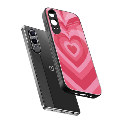 Y2K Pink Hearts sleek oneplus nord ce 4 lite cover with tempered glass back and TPU edges