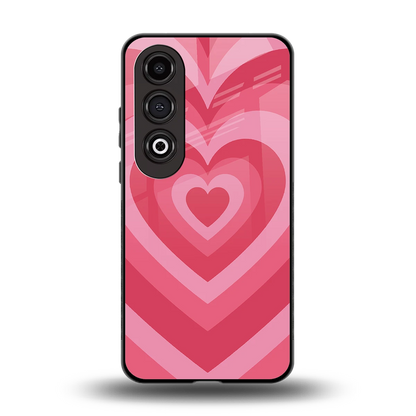 Y2K Pink Hearts back phone cover | glass case for oneplus nord ce 4