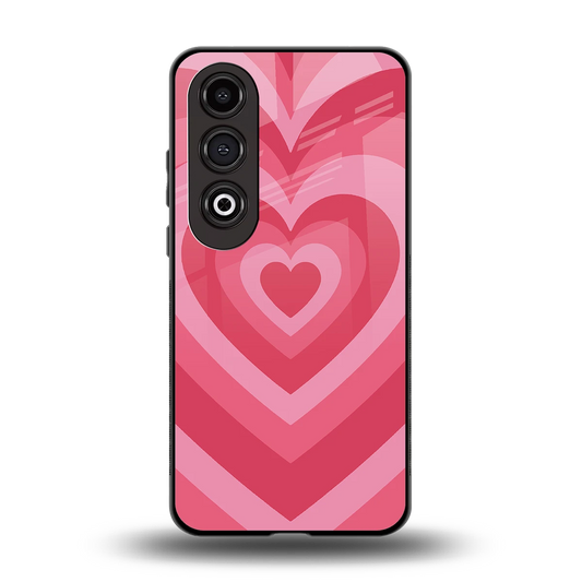 Y2K Pink Hearts back phone cover | glass case for oneplus nord ce 4