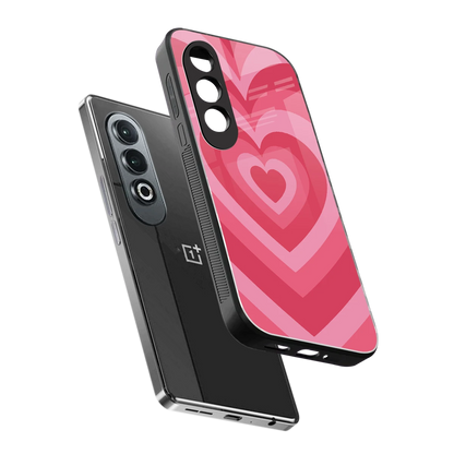 Y2K Pink Hearts sleek oneplus nord ce 4 cover with tempered glass back and TPU edges