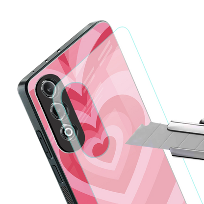 Y2K Pink Hearts stylish phone case for oneplus nord ce 4 | glossy glass and slim fit