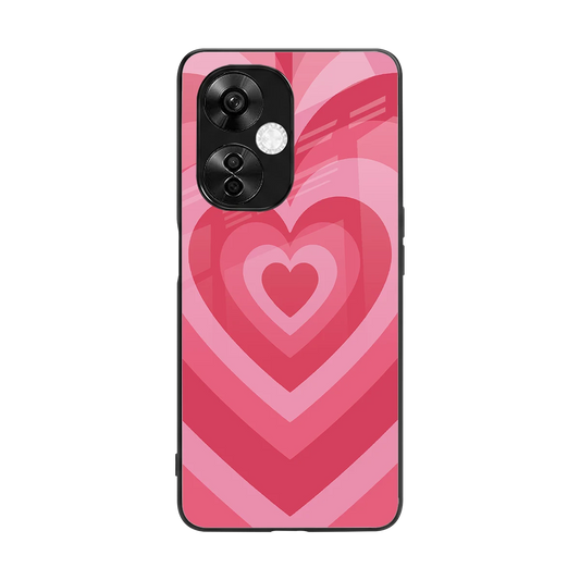 Y2K Pink Hearts back phone cover | glass case for oneplus nord ce 3 lite