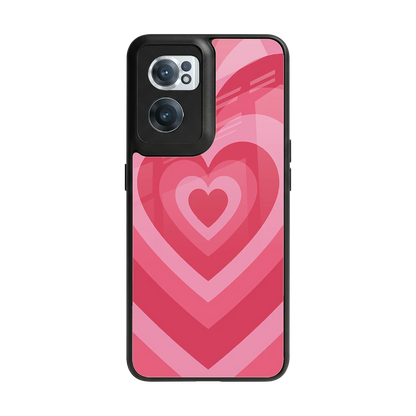 Y2K Pink Hearts back phone cover | glass case for oneplus nord ce 2