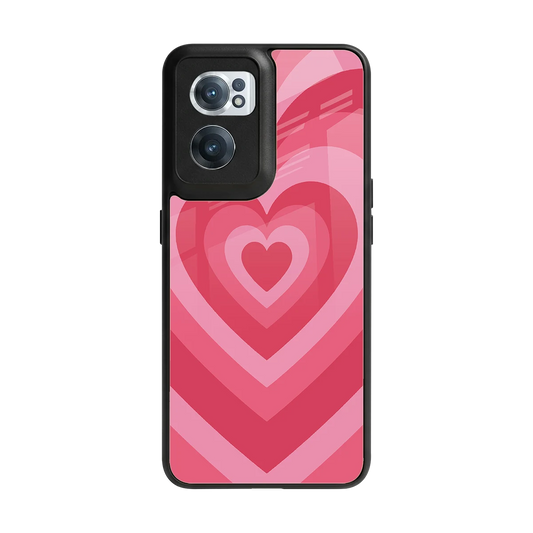 Y2K Pink Hearts back phone cover | glass case for oneplus nord ce 2