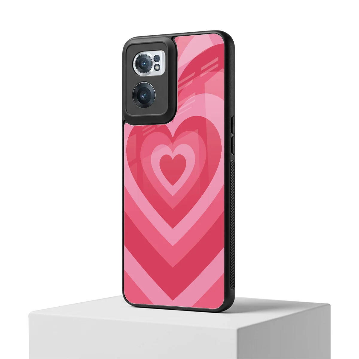 Y2K Pink Hearts oneplus nord ce 2 mobile cover | shockproof glass phone case