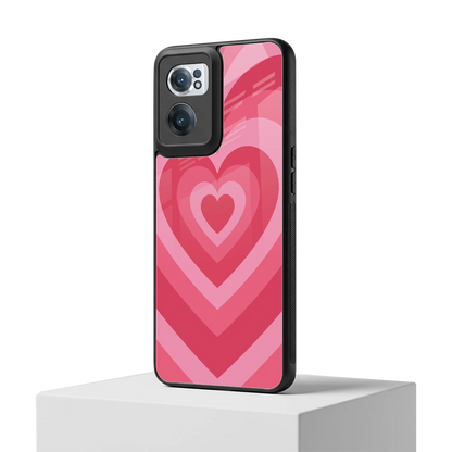 Y2K Pink Hearts oneplus nord ce 2 mobile cover | shockproof glass phone case
