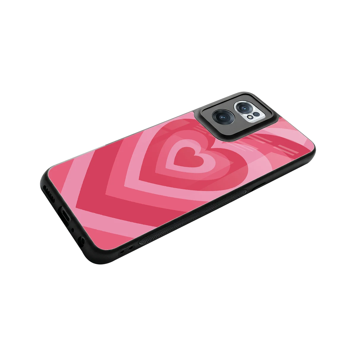 Y2K Pink Hearts stylish phone case for oneplus nord ce 2 | glossy glass and slim fit