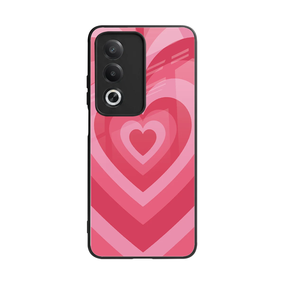 Y2K Pink Hearts back phone cover | glass case for oppo a3 pro