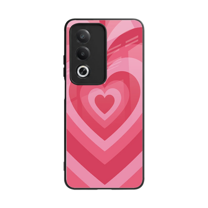 Y2K Pink Hearts back phone cover | glass case for oppo a3 pro