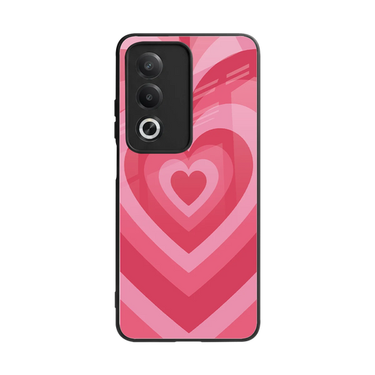 Y2K Pink Hearts back phone cover | glass case for oppo a3 pro