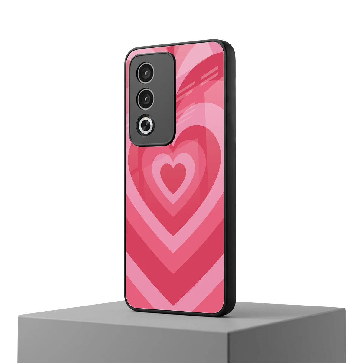 Y2K Pink Hearts oppo a3 pro mobile cover | shockproof glass phone case