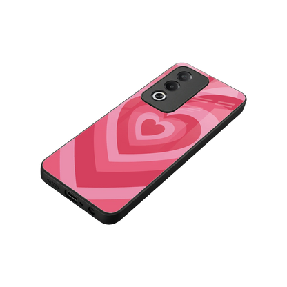 Y2K Pink Hearts stylish phone case for oppo a3 pro | glossy glass and slim fit