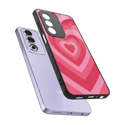 Y2K Pink Hearts sleek oppo a3 pro cover with tempered glass back and TPU edges