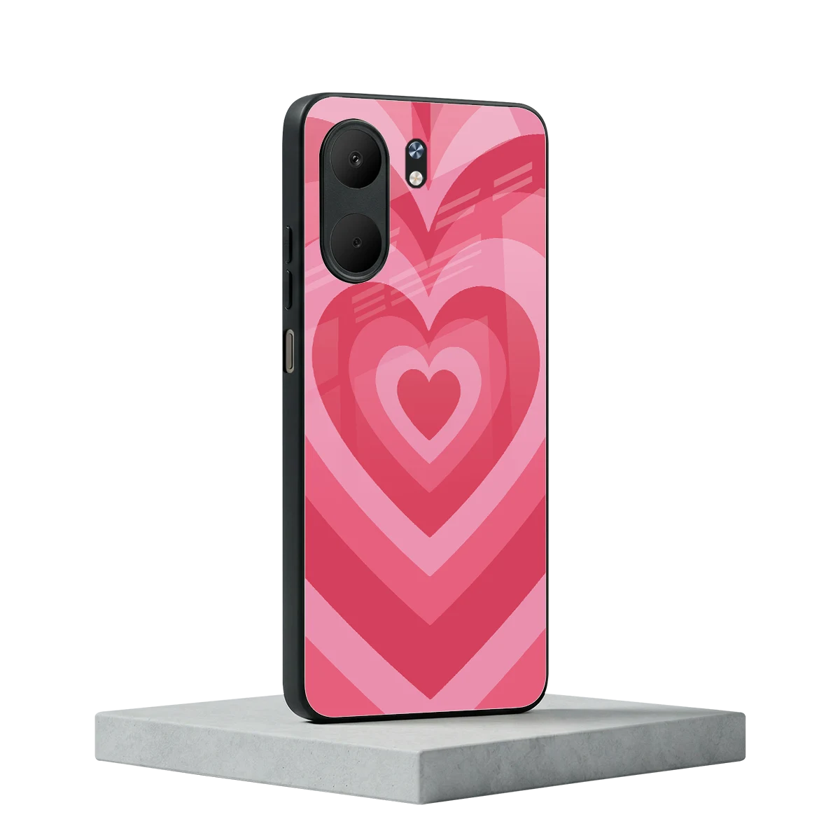 Y2K Pink Hearts oppo a5x 5g mobile cover | shockproof glass phone case
