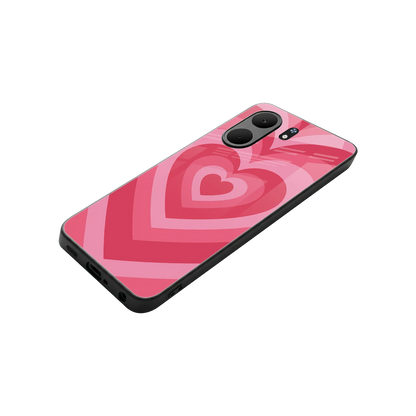 Y2K Pink Hearts stylish phone case for oppo a5x 5g | glossy glass and slim fit