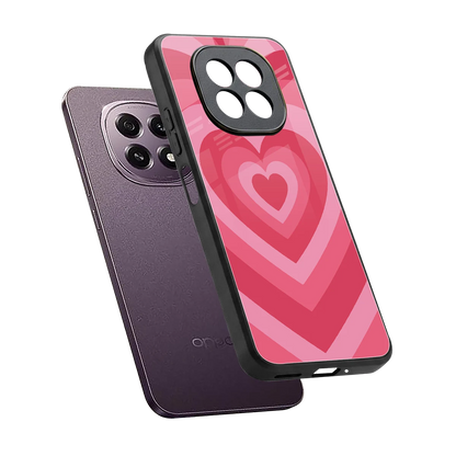 Y2K Pink Hearts sleek oppo f29 5g cover with tempered glass back and TPU edges