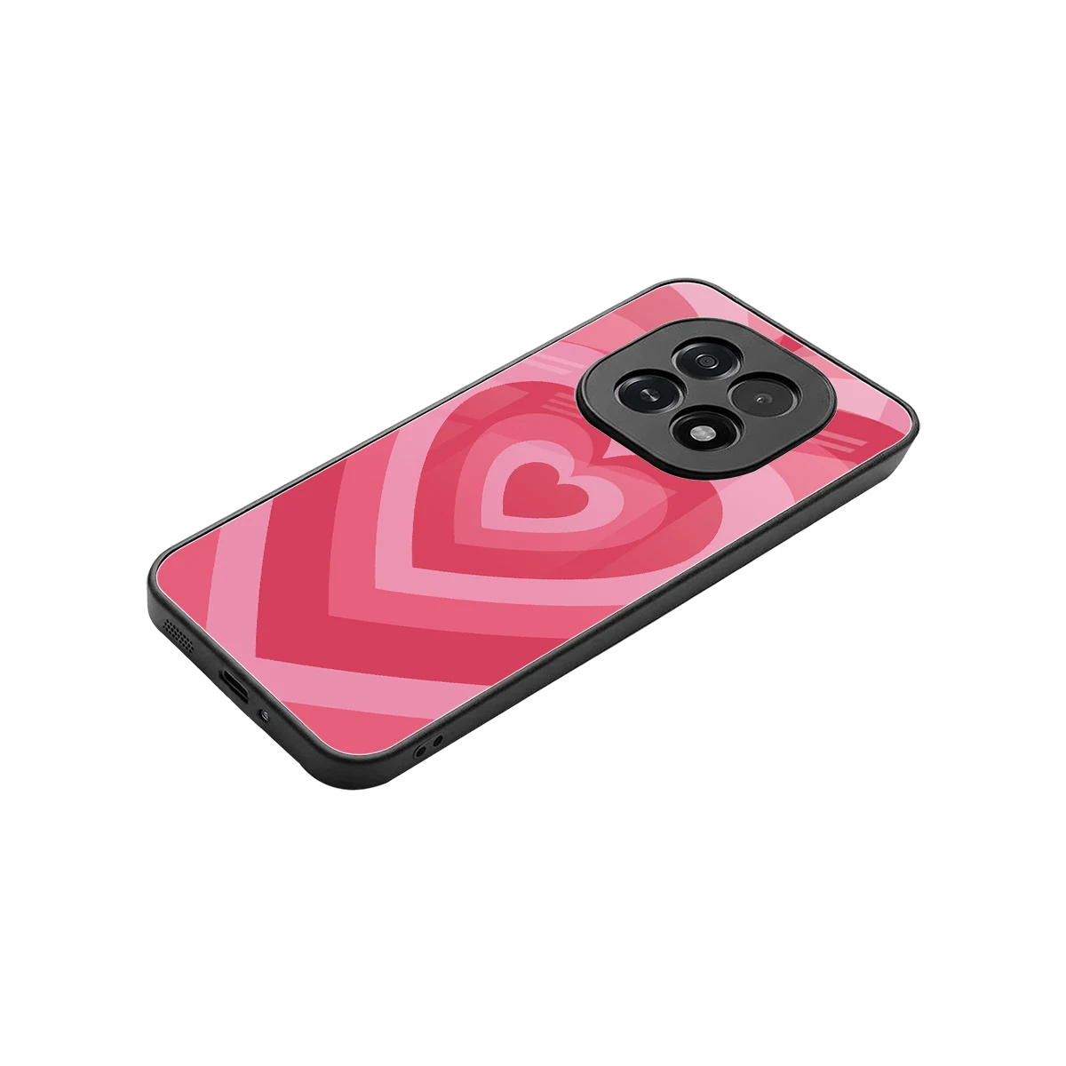 Y2K Pink Hearts stylish phone case for oppo f29 5g | glossy glass and slim fit