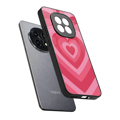 Y2K Pink Hearts sleek oppo f29 pro 5g cover with tempered glass back and TPU edges