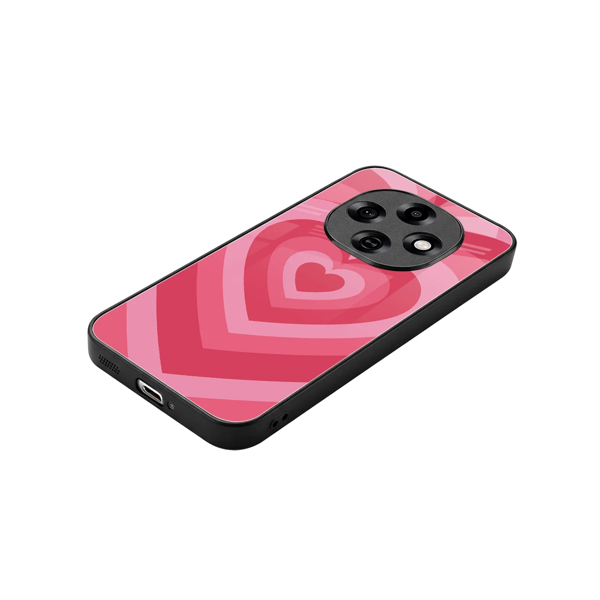 Y2K Pink Hearts stylish phone case for oppo f31 pro 5g | glossy glass and slim fit