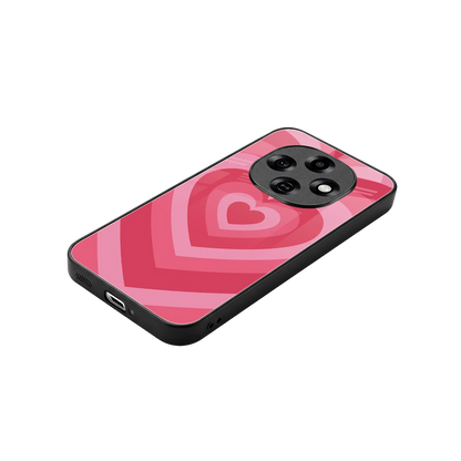 Y2K Pink Hearts stylish phone case for oppo f31 pro 5g | glossy glass and slim fit