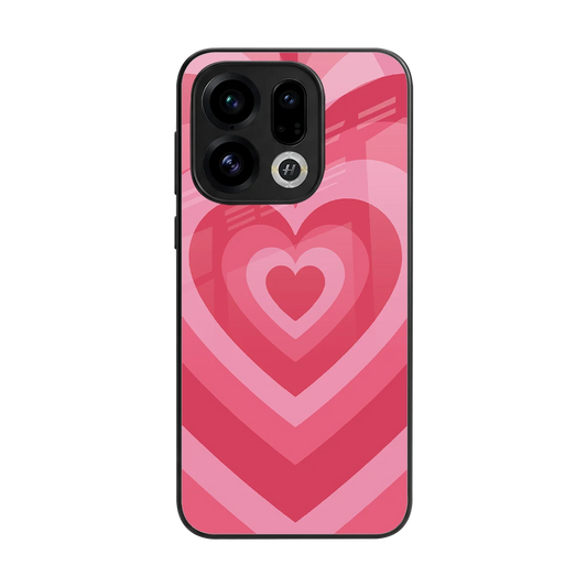 Y2K Pink Hearts back phone cover | glass case for oppo find x9